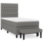 vidaXL Giroletto a Molle con Materasso Grigio Scuro 100x200 cm Tessuto