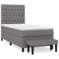 vidaXL Giroletto a Molle con Materasso Grigio Scuro 100x200 cm Tessuto