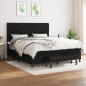 vidaXL Giroletto a Molle con Materasso Nero 160x200 cm in Tessuto