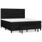 vidaXL Giroletto a Molle con Materasso Nero 160x200 cm in Tessuto