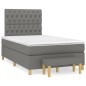 vidaXL Giroletto a Molle con Materasso Grigio Scuro 120x200 cm Tessuto