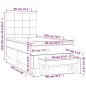vidaXL Giroletto a Molle con Materasso Grigio Chiaro 90x200 cm Tessuto