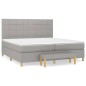 Giroletto a Molle con Materasso Grigio Chiaro 200x200cm Tessuto