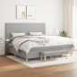 Giroletto a Molle con Materasso Grigio Chiaro 200x200cm Tessuto