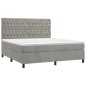 Letto a Molle Materasso e LED Grigio Chiaro 160x200 cm Velluto Letto a Molle Materasso e LED Grigio Chiaro 160x200 cm Velluto