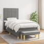 vidaXL Giroletto a Molle con Materasso Grigio Scuro 80x200 cm Tessuto