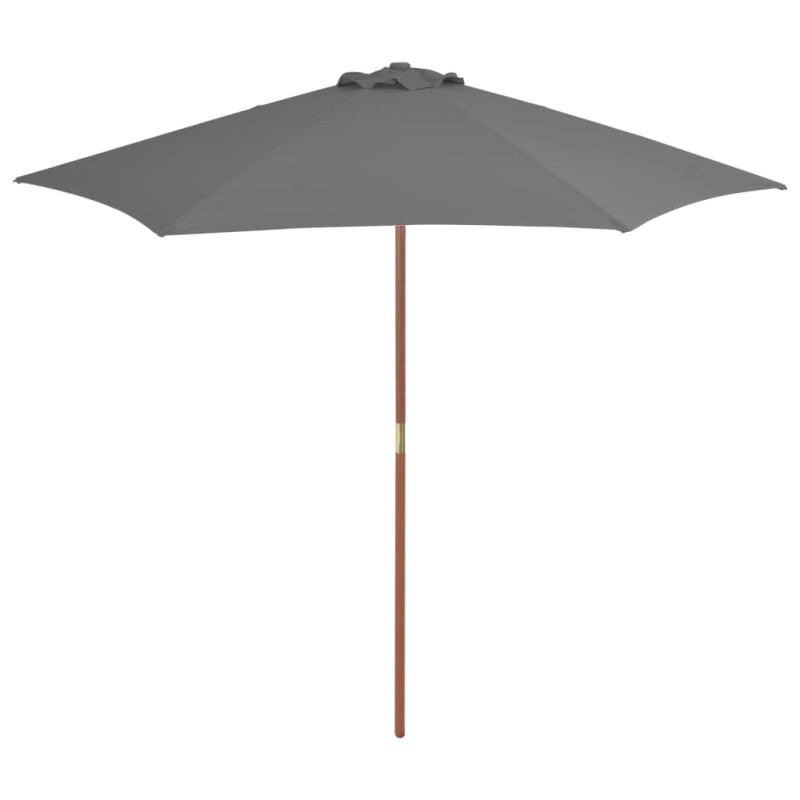 Ombrellone da Esterni con Palo in Legno 270 cm Antracite Ombrellone da Esterni con Palo in Legno 270 cm Antracite