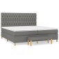 vidaXL Giroletto a Molle con Materasso Grigio Scuro 200x200 cm Tessuto