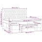 vidaXL Giroletto a Molle con Materasso Grigio Scuro 200x200 cm Tessuto