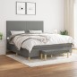 vidaXL Giroletto a Molle con Materasso Grigio Scuro 160x200 cm Tessuto