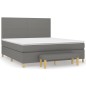 vidaXL Giroletto a Molle con Materasso Grigio Scuro 160x200 cm Tessuto