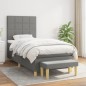 vidaXL Giroletto a Molle con Materasso Grigio Scuro 100x200 cm Tessuto