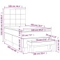 vidaXL Giroletto a Molle con Materasso Grigio Scuro 100x200 cm Tessuto