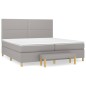 vidaXL Giroletto a Molle con Materasso Grigio Chiaro 200x200cm Tessuto