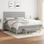 vidaXL Giroletto a Molle con Materasso Grigio Chiaro180x200 cm Tessuto
