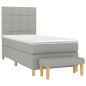 vidaXL Giroletto a Molle con Materasso Grigio Chiaro 90x190 cm Tessuto