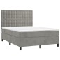 Letto a Molle Materasso e LED Grigio Chiaro 140x190 cm Velluto Letto a Molle Materasso e LED Grigio Chiaro 140x190 cm Velluto