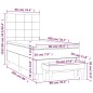 vidaXL Giroletto a Molle con Materasso Nero 90x200 cm in Tessuto