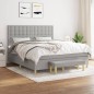 Giroletto a Molle con Materasso Grigio Chiaro180x200 cm Tessuto