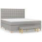 Giroletto a Molle con Materasso Grigio Chiaro180x200 cm Tessuto