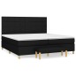 vidaXL Giroletto a Molle con Materasso Nero 200x200 cm in Tessuto