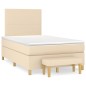Giroletto a Molle con Materasso Crema 120x200 cm in Tessuto