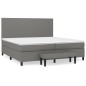 Giroletto a Molle con Materasso Grigio Scuro 200x200 cm Tessuto