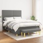 vidaXL Giroletto a Molle con Materasso Grigio Scuro 140x200cm Tessuto