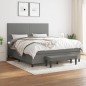 vidaXL Giroletto a Molle con Materasso Grigio Scuro 180x200 cm Tessuto