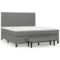 vidaXL Giroletto a Molle con Materasso Grigio Scuro 180x200 cm Tessuto