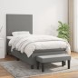 vidaXL Giroletto a Molle con Materasso Grigio Scuro 80x200 cm Tessuto