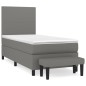 vidaXL Giroletto a Molle con Materasso Grigio Scuro 80x200 cm Tessuto