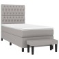 vidaXL Giroletto a Molle con Materasso Grigio Chiaro100x200 cm Tessuto