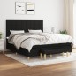 vidaXL Giroletto a Molle con Materasso Nero 160x200 cm in Tessuto