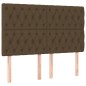 Giroletto a Molle con Materasso Marrone Scuro 140x200cm Tessuto
