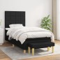 vidaXL Giroletto a Molle con Materasso Nero 90x190 cm in Tessuto