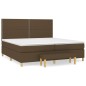 vidaXL Giroletto a Molle con Materasso Marrone Scuro 200x200cm Tessuto