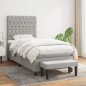 vidaXL Giroletto a Molle con Materasso Grigio Chiaro 90x190 cm Tessuto