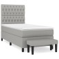 vidaXL Giroletto a Molle con Materasso Grigio Chiaro 90x190 cm Tessuto