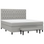 vidaXL Giroletto a Molle con Materasso Grigio Chiaro160x200 cm Tessuto