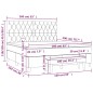 vidaXL Giroletto a Molle con Materasso Grigio Chiaro160x200 cm Tessuto