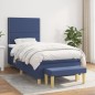 vidaXL Giroletto a Molle con Materasso Blu 100x200 cm in Tessuto