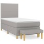 vidaXL Giroletto a Molle con Materasso Grigio Chiaro 80x200 cm Tessuto