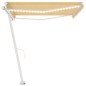 Tenda da Sole Retrattile Manuale LED 400x350 cm Giallo Bianco Tenda da Sole Retrattile Manuale LED 400x350 cm Giallo Bianco
