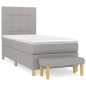 vidaXL Giroletto a Molle con Materasso Grigio Chiaro100x200 cm Tessuto