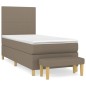 vidaXL Giroletto a Molle con Materasso Tortora 100x200 cm in Tessuto