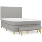 vidaXL Giroletto a Molle con Materasso Grigio Chiaro 140x190cm Tessuto