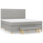 vidaXL Giroletto a Molle con Materasso Grigio Chiaro160x200 cm Tessuto