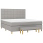 vidaXL Giroletto a Molle con Materasso Grigio Chiaro160x200 cm Tessuto