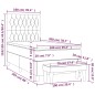 vidaXL Giroletto a Molle con Materasso Tortora 100x200 cm in Tessuto